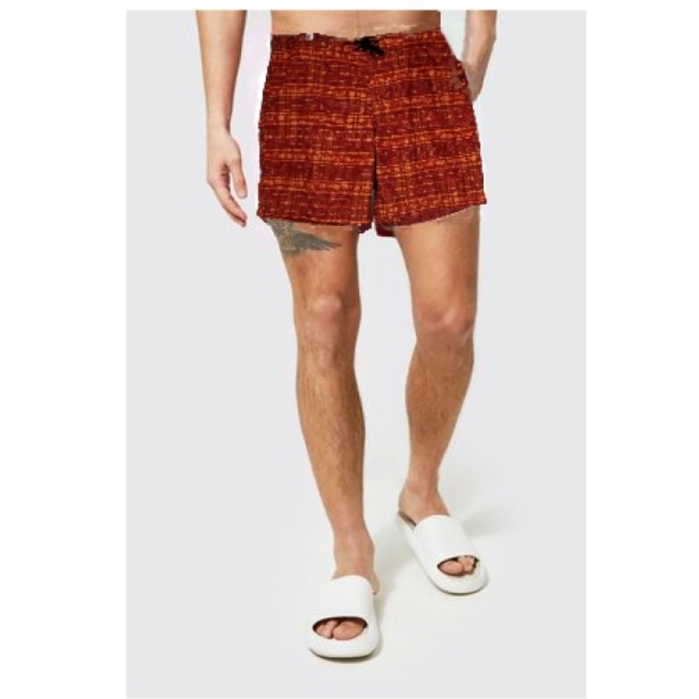 OLD NAVY Active Swim Shorts Men's Big & Tall  Size 3XL Burnt Orange Grid